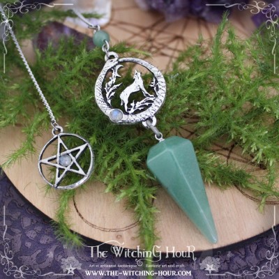 Pendule divinatoire ouroboros et loup