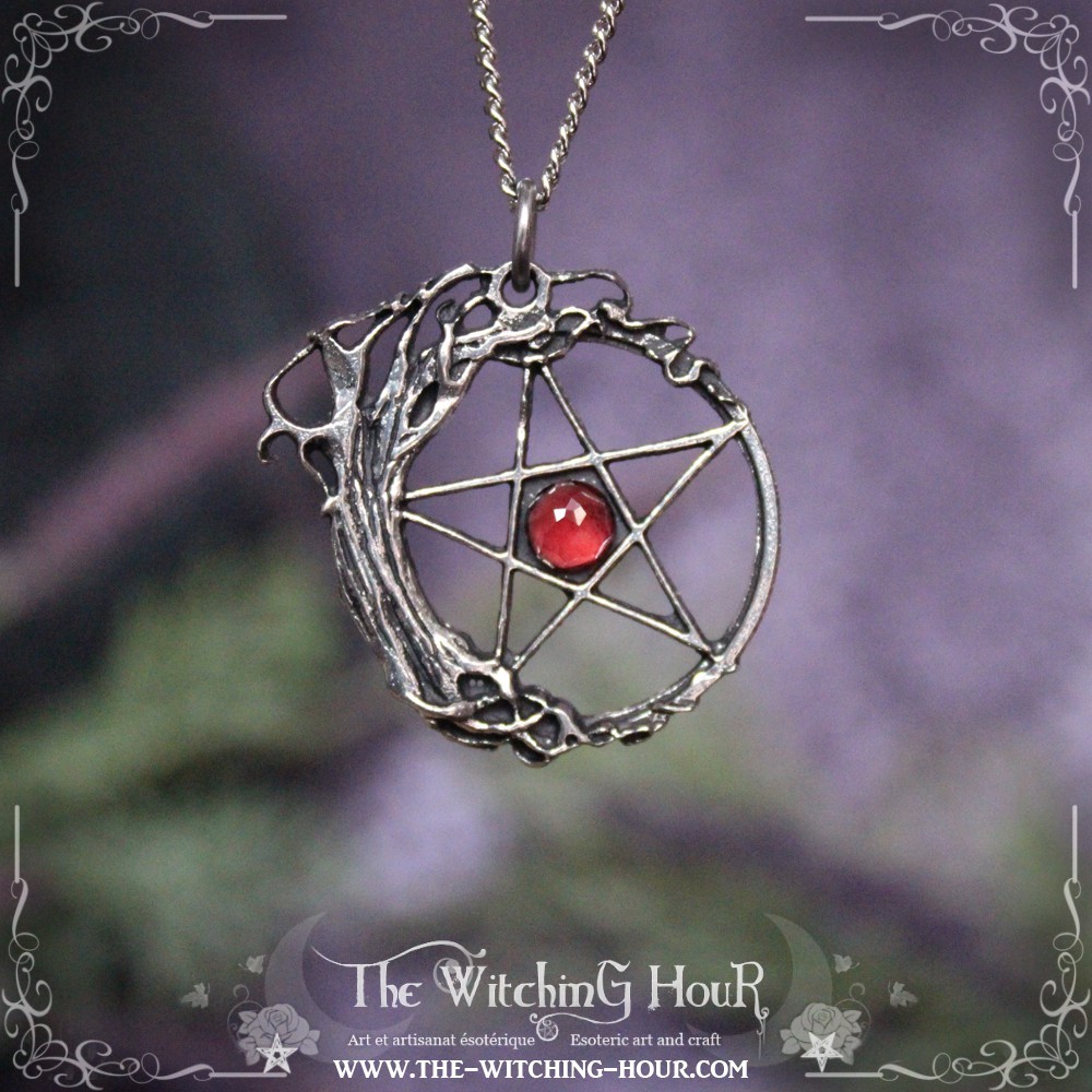 Pendentif pentacle et arbre de vie