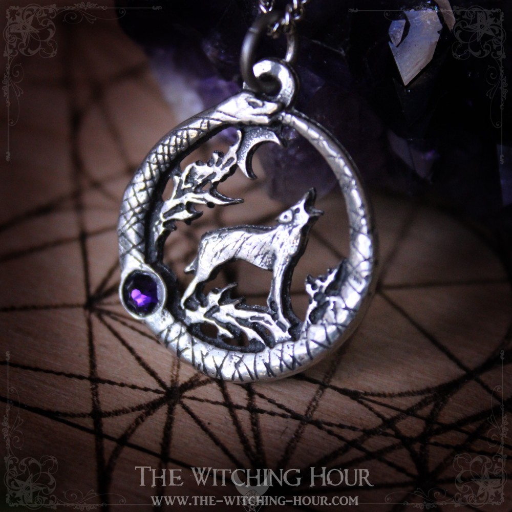 Ouroboros and wolf pendant