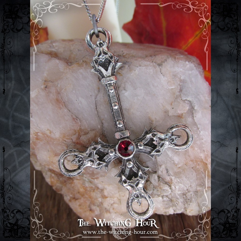 "Blasphemet" inverted cross pendant