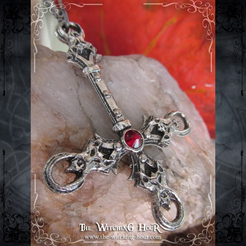 "Blasphemet" inverted cross pendant