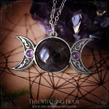 Pentagram and triple moon pendant