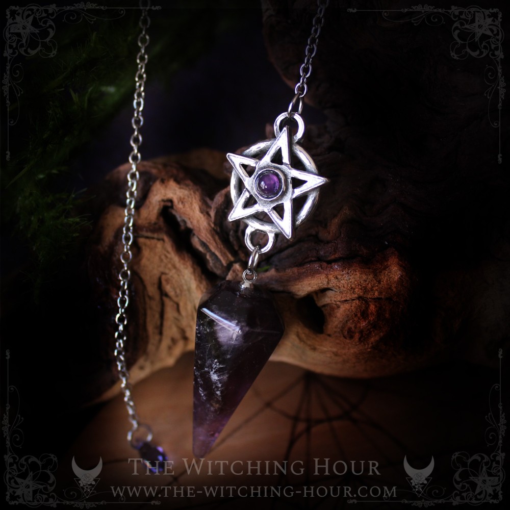 Amethyst pentagram pendulum