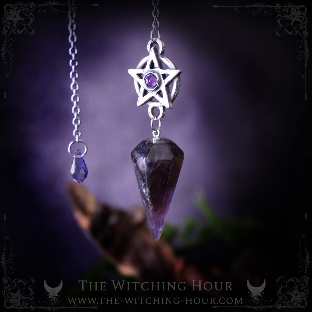 Amethyst pentagram pendulum