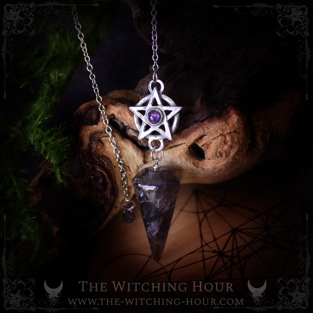 Pendule pentacle en améthyste