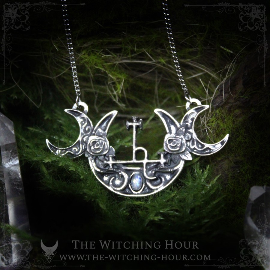 Necklace Sigil of Lilith and triple moon
