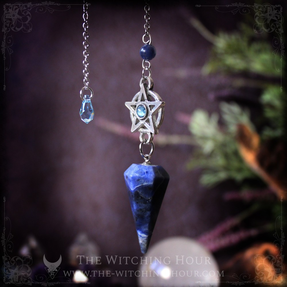 Pendule pentagramme en sodalite