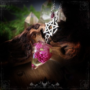 Pentagram pendulum with clover flower "Litha"