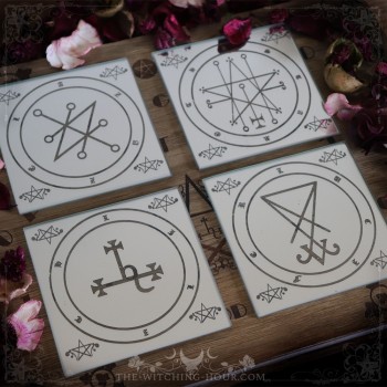 Sigil of Lucifer, Lilith Astaroth and Azazel coasters