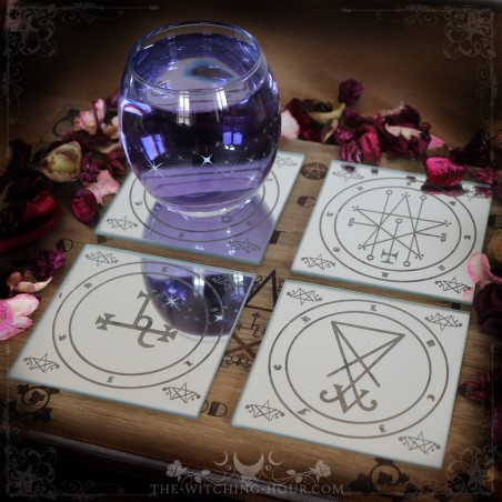 Dessous de verre Sigils de Lucifer, Lilith, Astaroth et Azazel