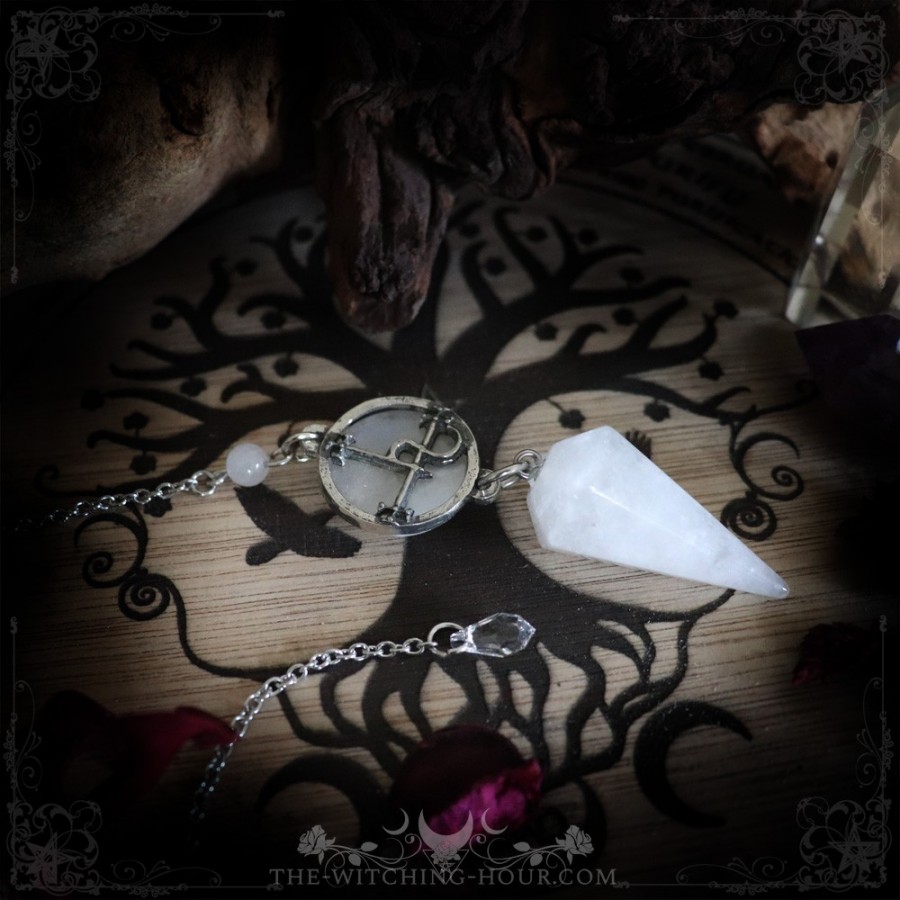 Sigil of Lilith quartz pendulum