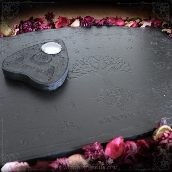 Planche ouija en bois noir "Raven's Wisdom"