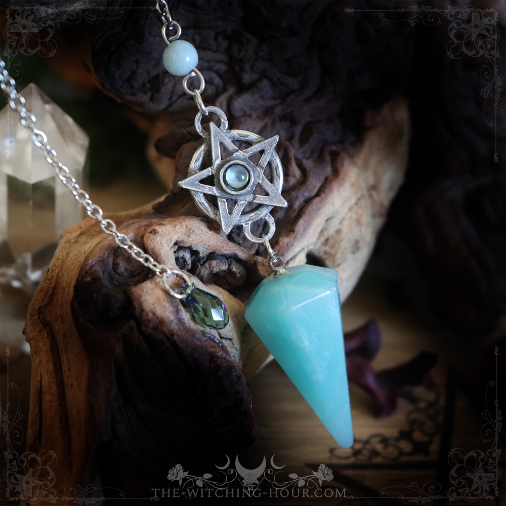 Amazonite pentagram pendulum