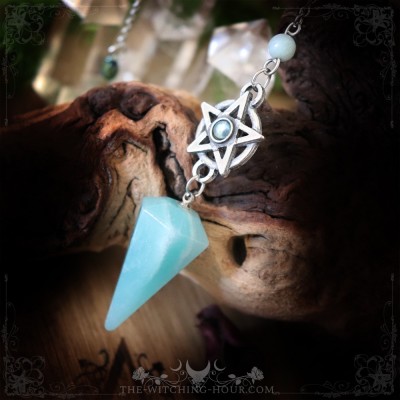 Amazonite pentagram pendulum