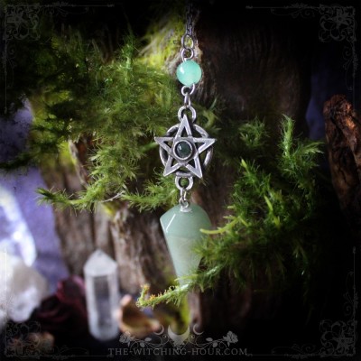 Pendule pentacle en aventurine verte