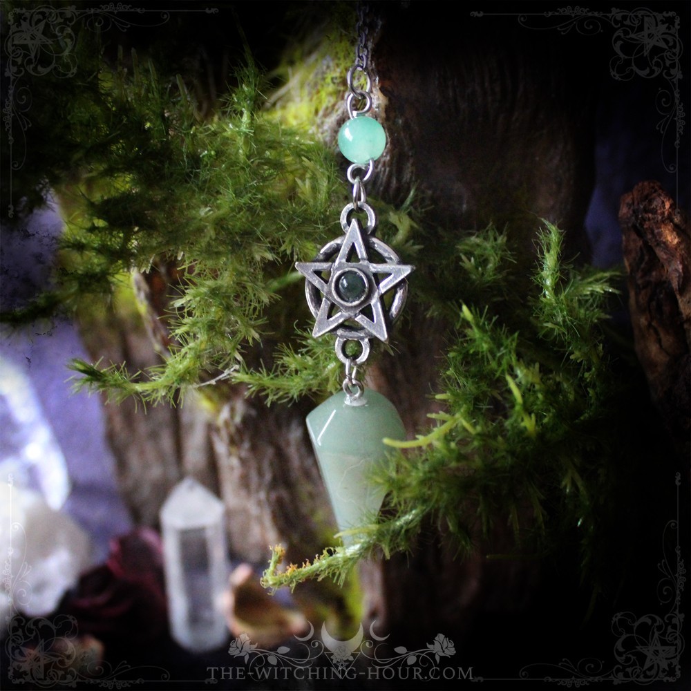 Green aventurine pentagram pendulum