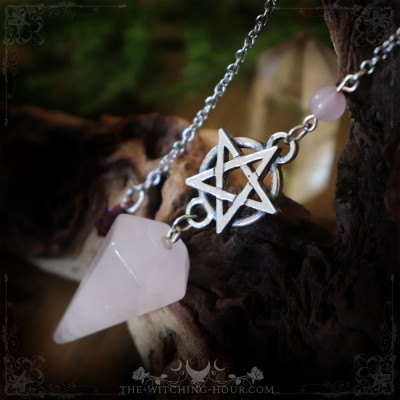 Rose quartz divinatory pendulum