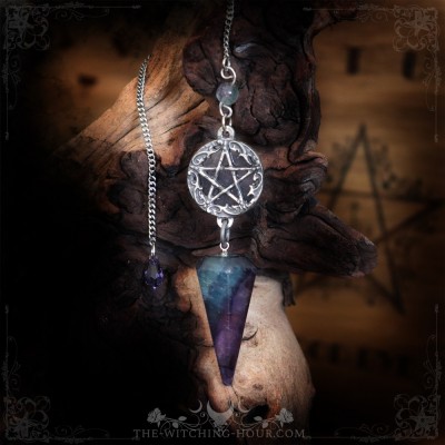 Pendule pentacle en fluorite