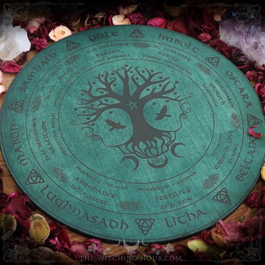 Wheel of the year with tree of life "Yggdrasil"