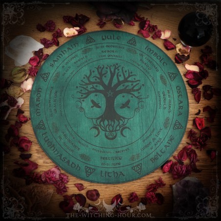 Wheel of the year with tree of life "Yggdrasil"