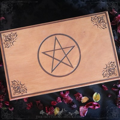 Pentagram wooden jewelry box