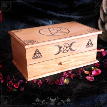 Pentagram wooden jewelry box