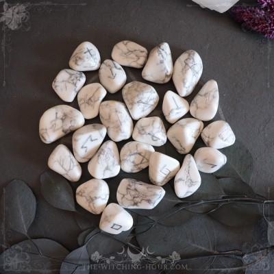 Handmade howlite runes