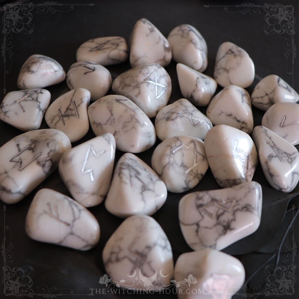 Handmade howlite runes