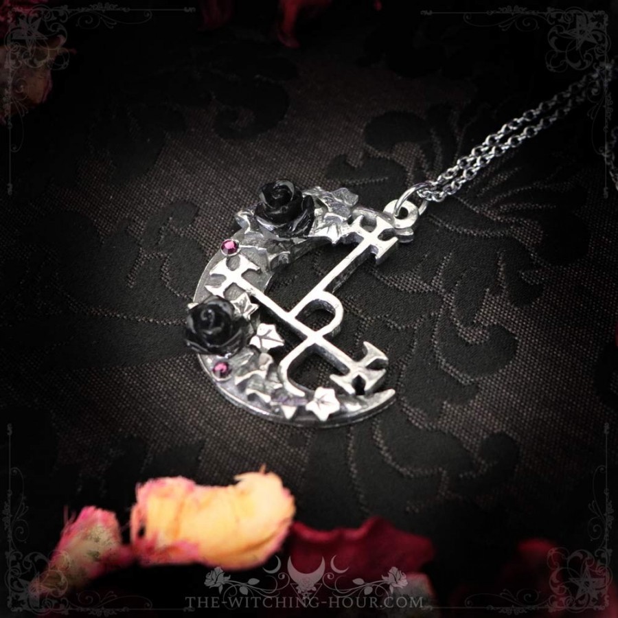 Lilith sigil pendant with roses