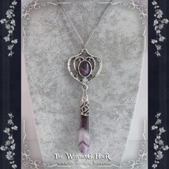 "Amethyst Moon" elven pendulum necklace