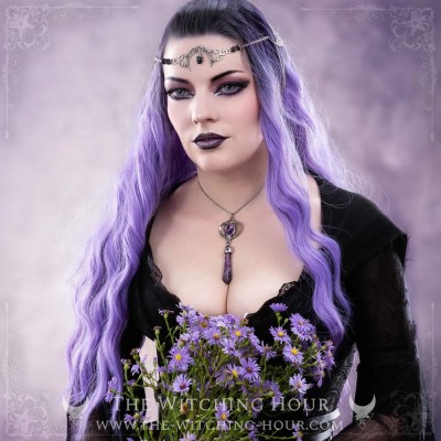 Amethyst elven pendulum necklace