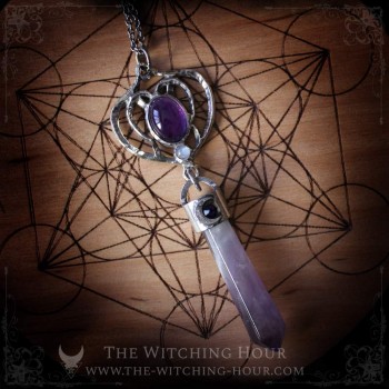 Elven pendulum necklace "Amethyst Moon"