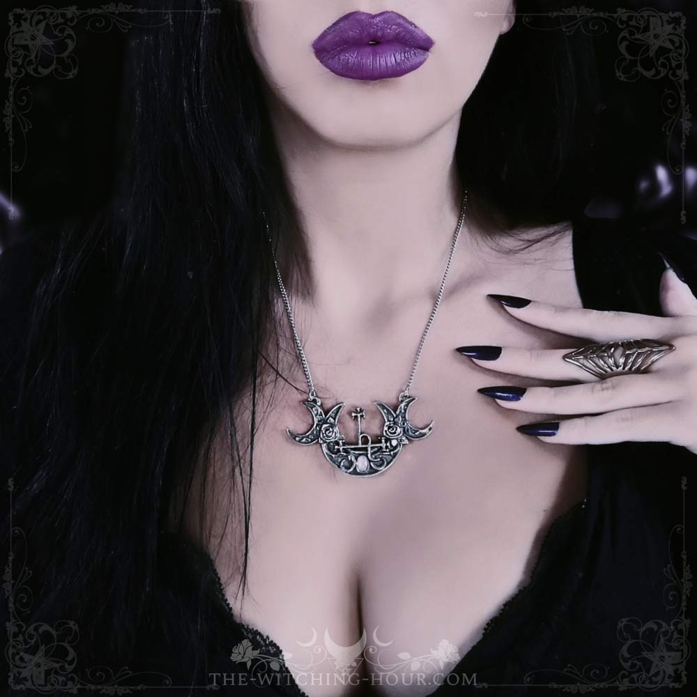 Collier Sigil de Lilith et triple lune