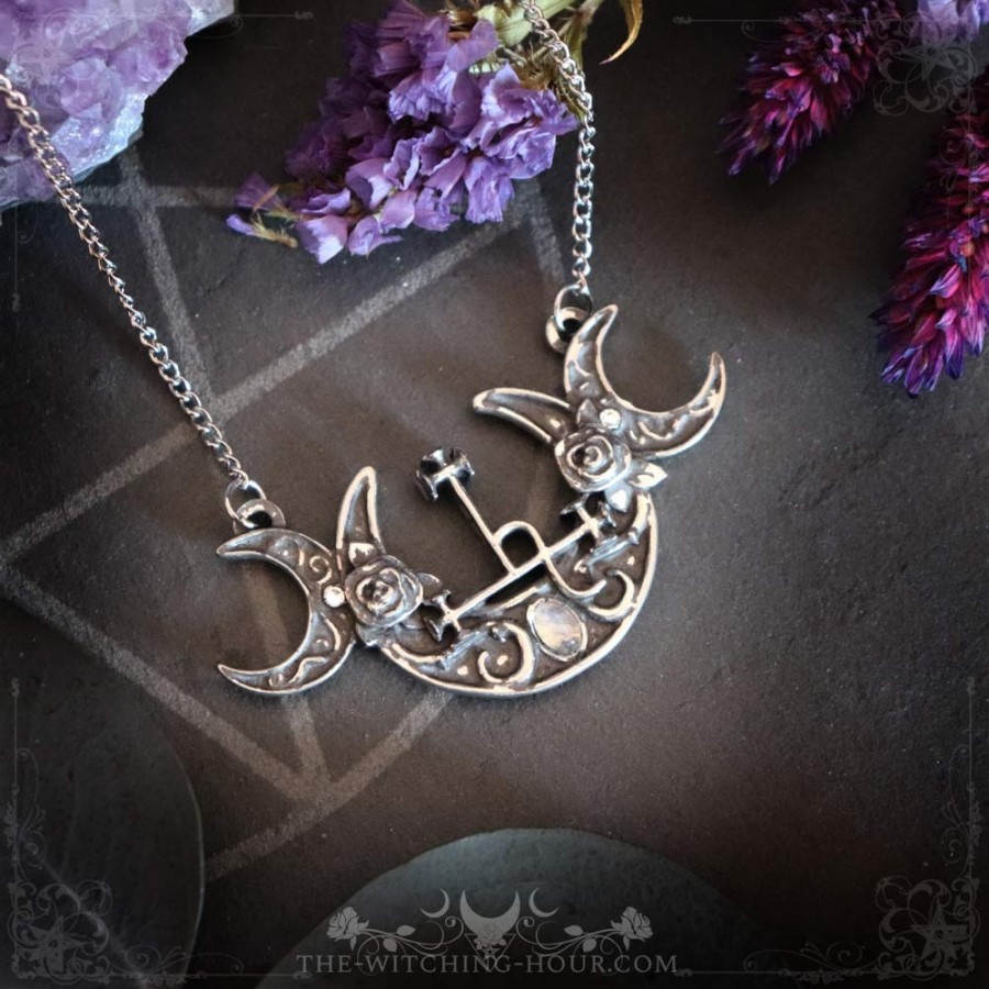 Necklace Sigil of Lilith and triple moon