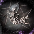 Sigil of Lilith and triple moon necklace &quot;Night Goddess&quot;