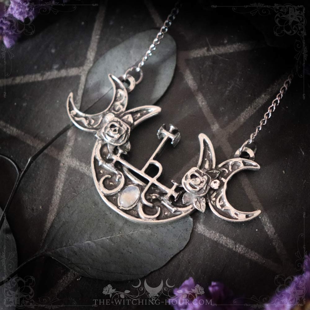 Necklace Sigil of Lilith and triple moon