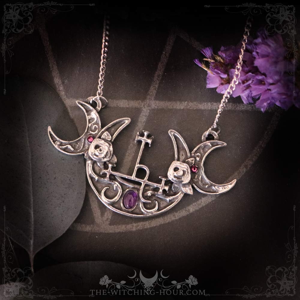 Necklace Sigil of Lilith and triple moon