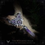 Collier pentacle elfique en améthyste, bijou gothique inspiré de la Wicca et de l'occultisme