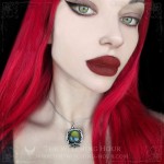 Pendant pentagram in golden green labradorite