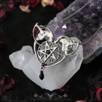 Inverted pentagram necklace "Mysteries of the Sacred Heart"