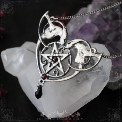 Inverted pentagram necklace "Mysteries of the Sacred Heart"