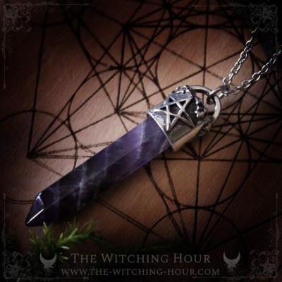 Pendentif pentagramme et pointe d'Améthyste