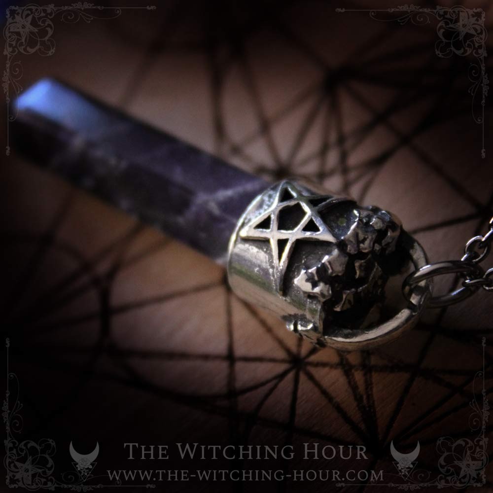 Pendentif pentagramme et pointe d'Améthyste