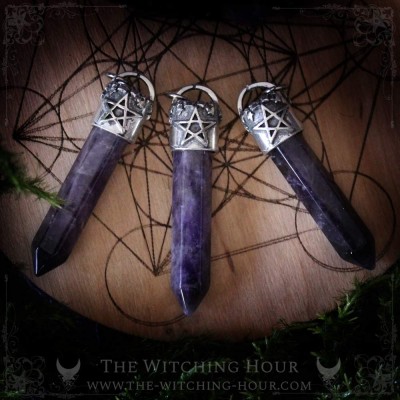 Pendant pentagram and Amethyst point