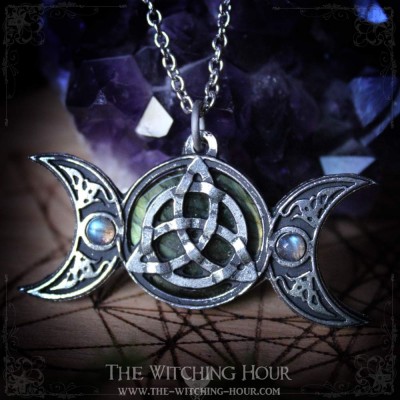 Pendentif triple lune et triquetra "Albina"