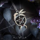 Pentagram and raven skull pendant &quot;Orestëan's Secret&quot;