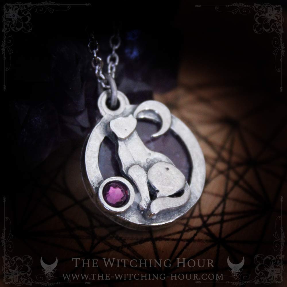 Amethyst cat pendant