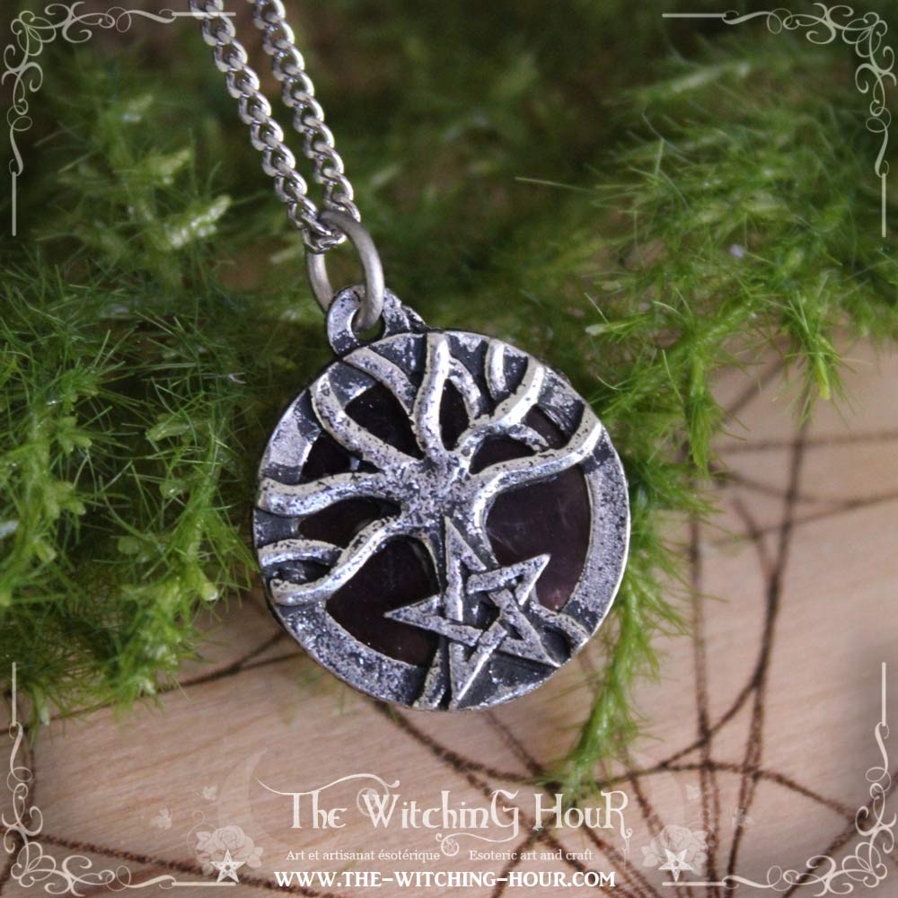 Tree of life and pentagram pendant