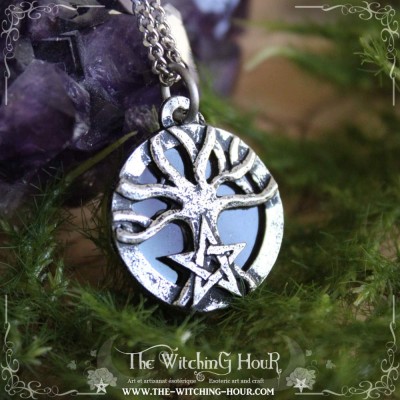 Tree of life and pentagram pendant