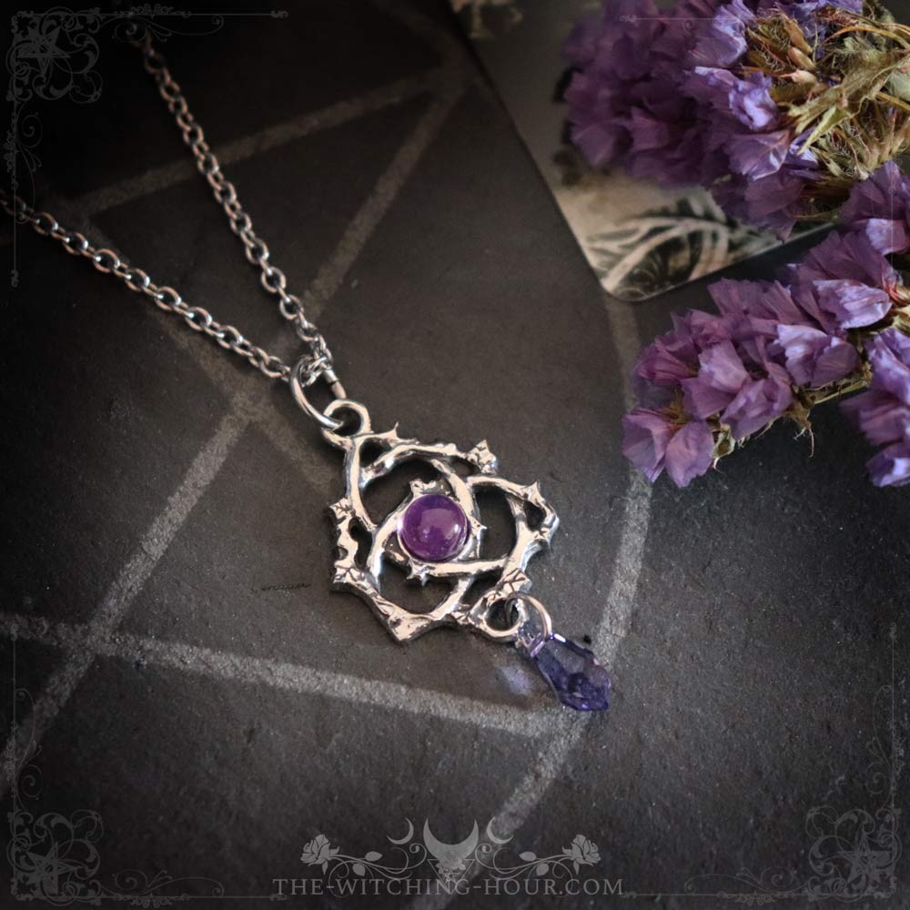 Amethyst triquetra necklace